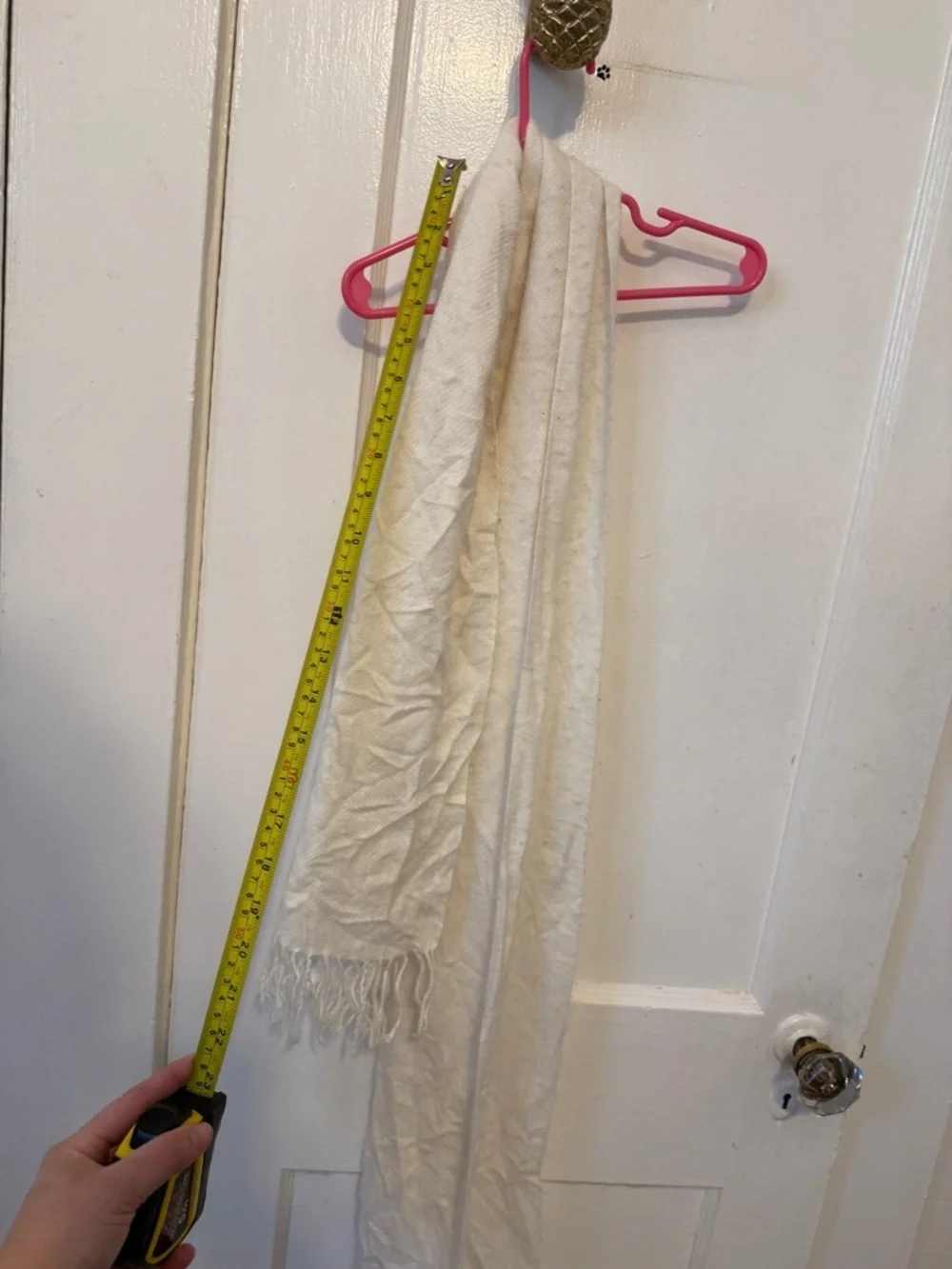 Neutral Cream Fringe Throw Scarf - Home Accents